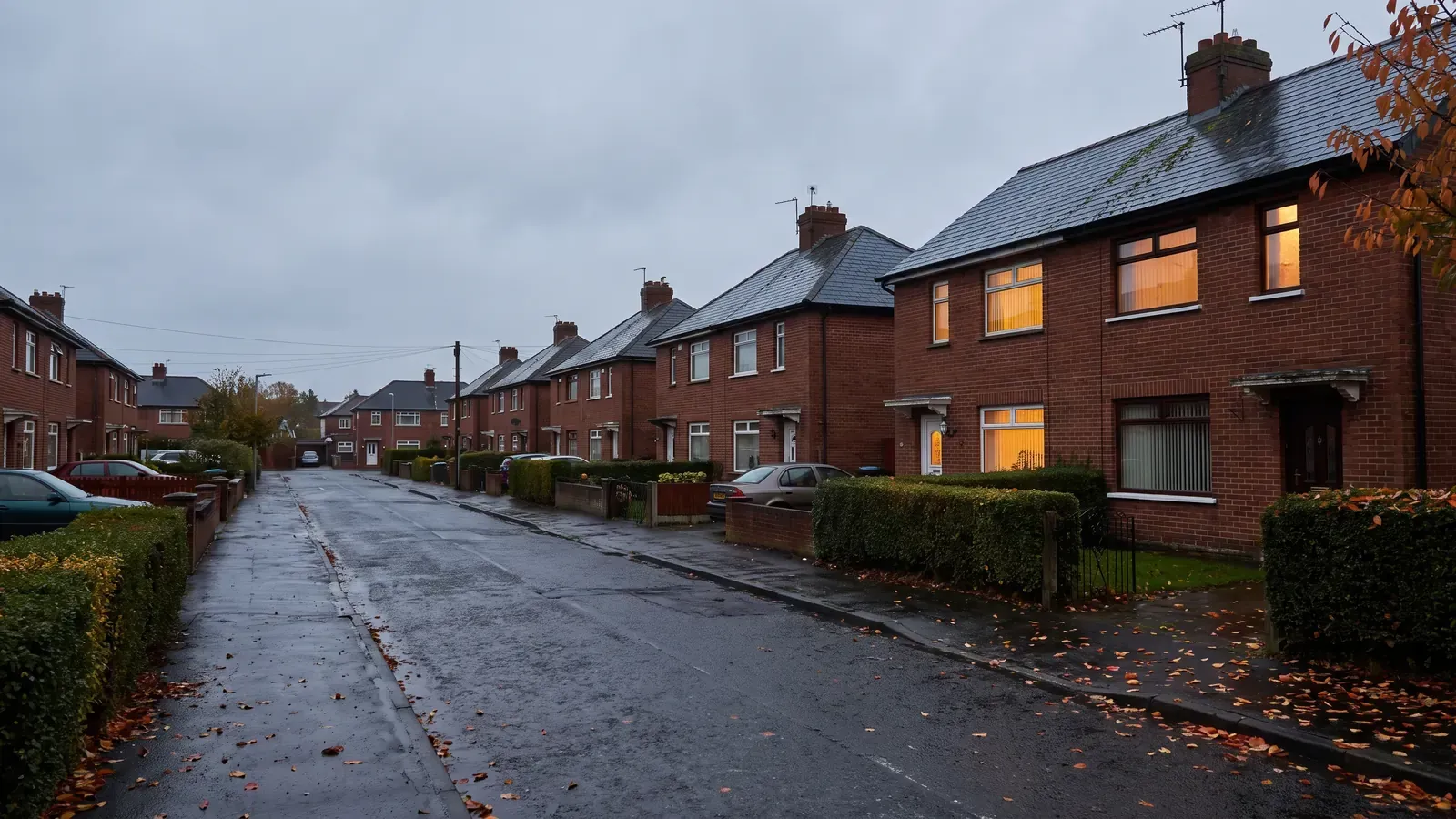 Red-brick semi-detached houses in Northern Ireland of the kind the Affordable Warmth Scheme insulates